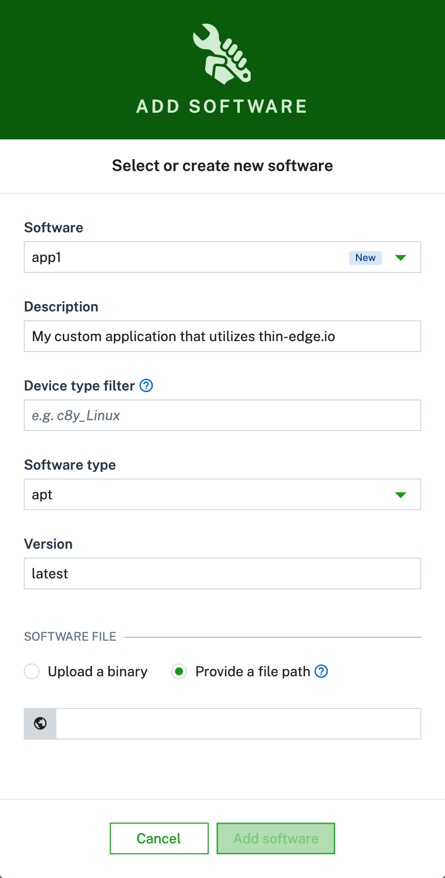 Add software